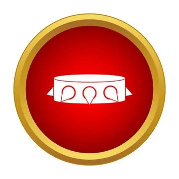 Stylized studded dog collar icon on red background Stock Illustration