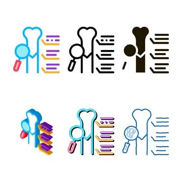 Stylized study bone joint icon vector outline Stock Illustration