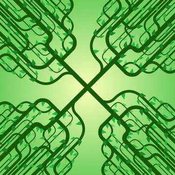 Stylized summer forest Stock Illustration