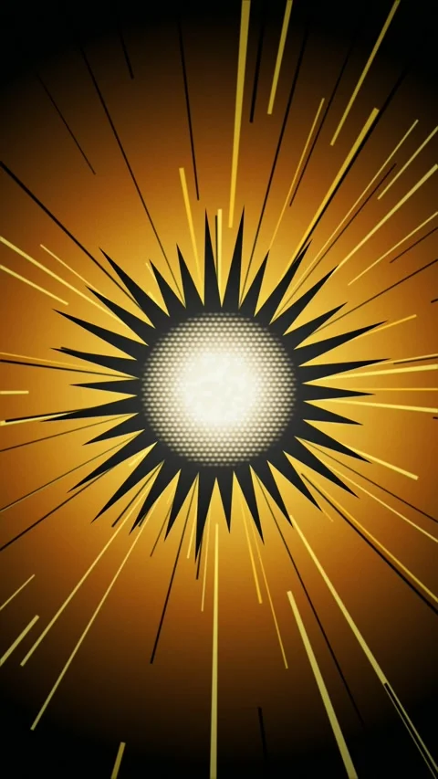 Stylized sun emblem pulsing seamless loop motion background Stock Footage 346934310