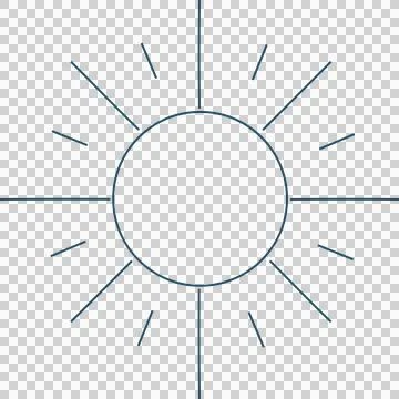 Stylized sun flat vector icon is appearing on transparent backdrop, showing 스톡 일러스트