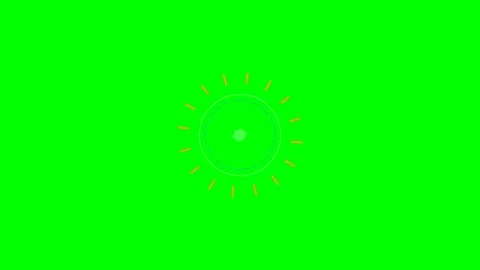 A stylized sun icon isolated on a vibrant green screen background for Stock-Footage 341839400