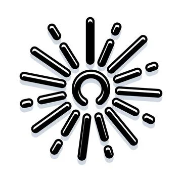 Stylized sun icon radiating light and energy Stock Illustration