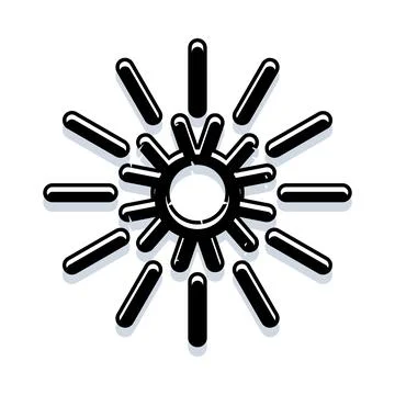 Stylized sun icon radiating light and energy Stock Illustration