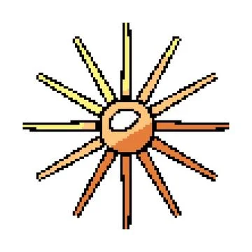 Stylized sun icon radiating warm yellow and orange light Stock Illustration