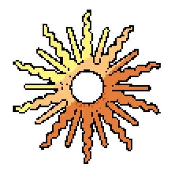 Stylized sun icon representing boho summer energy Stock Illustration