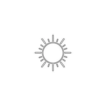 Stylized sun icon with short rays with black and white Stock Illustration