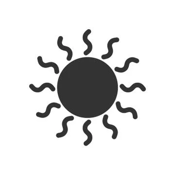 Stylized sun logotype. Icon of sun, flower. Isolated black logo on white back Stock Illustration