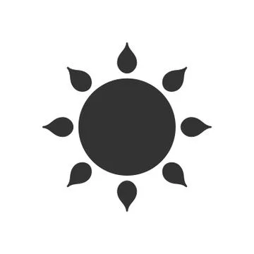 Stylized sun logotype. Icon of sun, flower. Isolated black logo on white back Stock Illustration