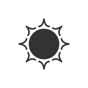 Stylized sun logotype. Icon of sun, flower. Isolated black logo on white back Stock Illustration