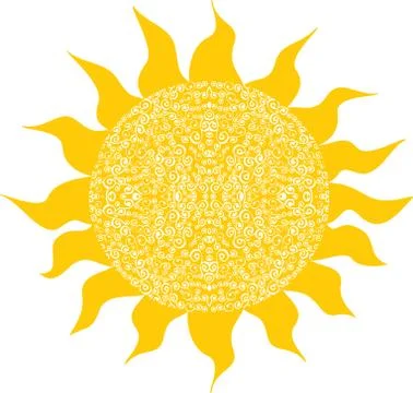 Stylized sun, symbol design Stock Illustration