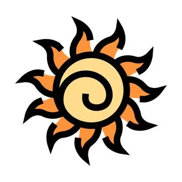Stylized sun symbol representing energy and bright warmth 스톡 일러스트