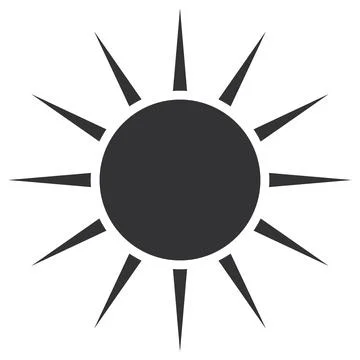 Stylized Sun Vector Icon With Radiating Beams Stock Illustration