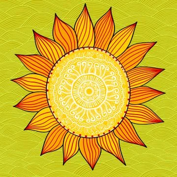 Stylized sun, vector Stock Illustration