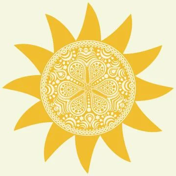 Stylized sun, vector Stock Illustration