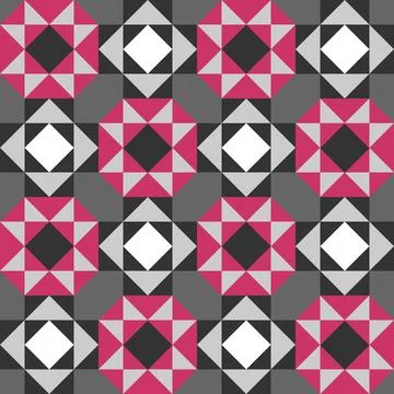 Stylized sunflowers patchwork style, Geometric pattern, seamless repeating pa Stock Illustration