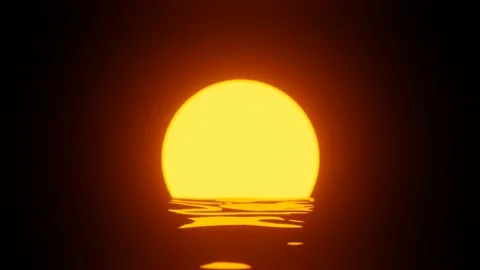 Stylized sunset loop animation Stock Footage 150933399