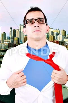 Stylized superhero businessman Stock Photos
