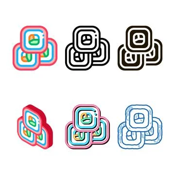 Stylized sushi roll rice fish icon vector outline Stock Illustration