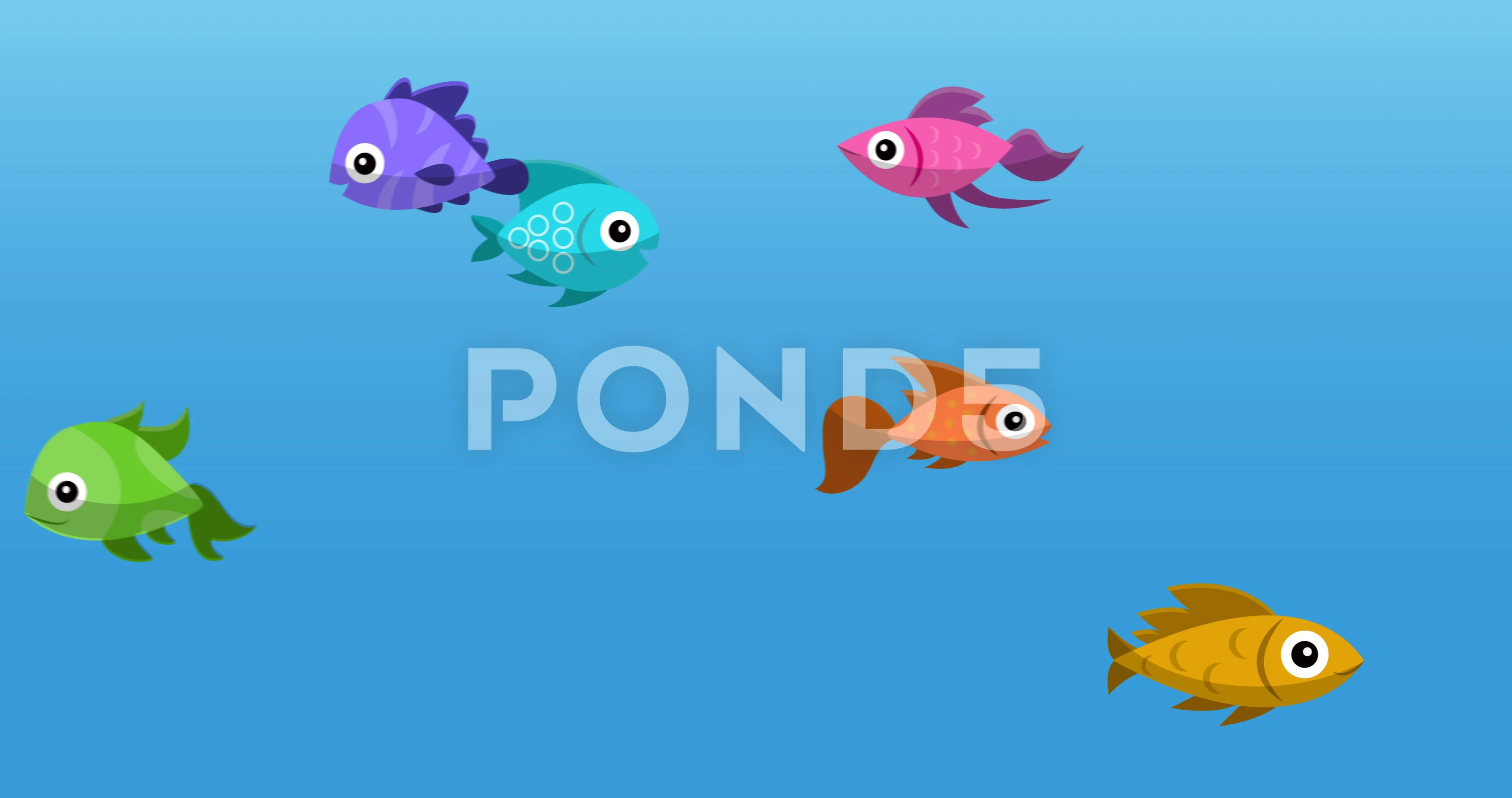 Stylized Swimming Cartoon Fish | Stock Video | Pond5
