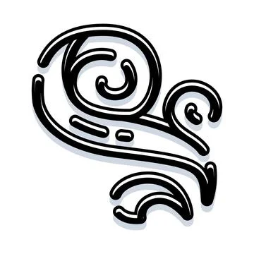 Stylized swirl pattern creating dynamic wind movement Stock Illustration