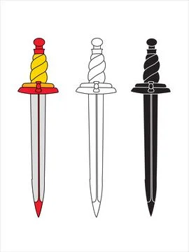 Stylized Swords Stock Illustration