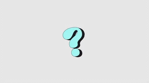 Stylized teal question mark pulsating 2D cartoon object animation Stock Footage 332272511