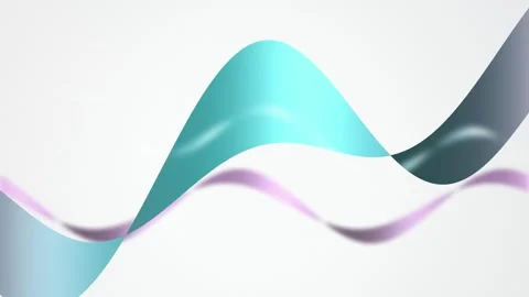 A stylized teal ribbon wave structure flows in a seamless loop Stock Footage 342949064