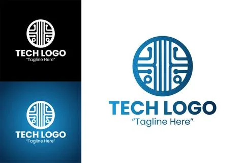 Stylized Tech Logo Representing Innovation and Connectivity 스톡 일러스트