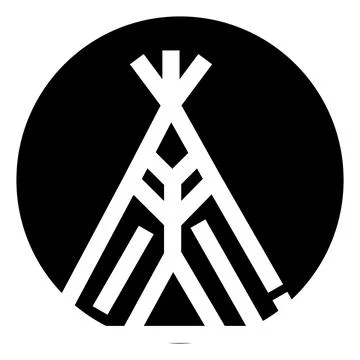 Stylized teepee icon creating minimal black design Stock Illustration