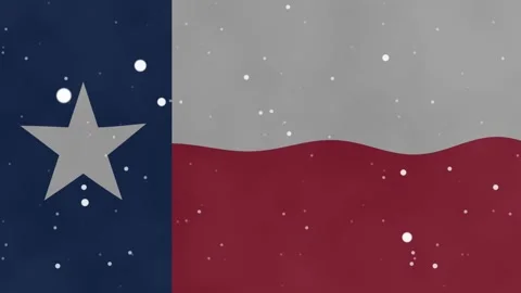 Stylized Texas State Flag Animation with Falling Snow and Winter Holiday At.. Stock Footage 340630813