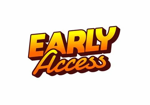 Stylized text design featuring the words Early Access in a vibrant orange g.. Illustrazione stock