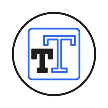 Stylized text editing interface icon showcasing font manipulation in a mode.. Stock Illustration