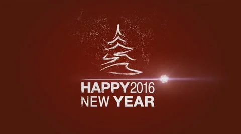 Stylized text flat animation and snow with Christmas tree Stock Footage 56978972