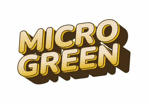 Stylized text graphic featuring the words MICRO GREEN in a bold, playful fo.. Stock Illustration