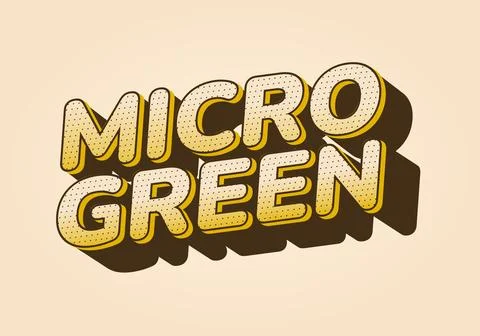 A stylized text graphic featuring the words MICRO GREEN in bold, playful ty.. Illustrazione stock