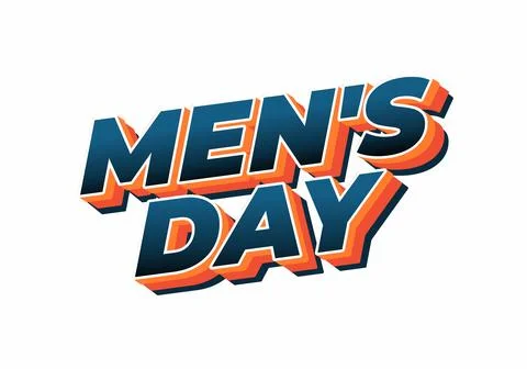 Stylized text graphic featuring words Mens Day in bold, colorful typography 스톡 일러스트