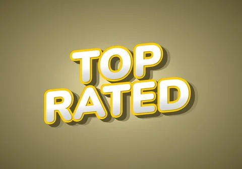 Stylized text graphic featuring the words Top Rated in bold, three dimensio.. Stock Illustration