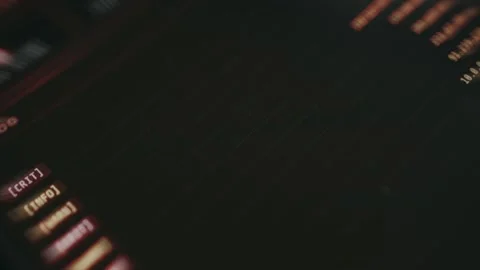 Stylized text log depicting various stages of a cybersecurity compromise Stock Footage 335461825