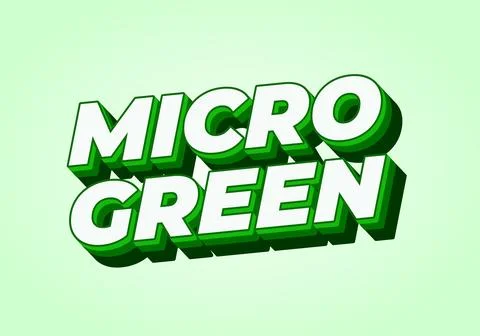 Stylized text reading MICRO GREEN in bold, 3D typography with a green color.. Stock Illustration