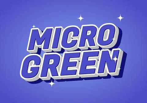 Stylized text reading MICRO GREEN in bold, three dimensional typography aga.. Stock Illustration