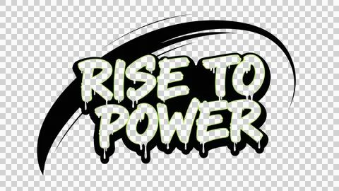 Stylized text rise to power glowing on black background Ilustração Stock