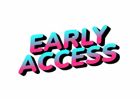 Stylized text saying early access in vibrant colors with gradient effect 스톡 일러스트