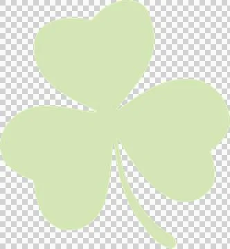 Stylized three-leaf clover floating centrally in flat design, with transparent Stock Illustration