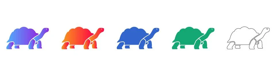 Stylized Tortoise Icon Set for Performance イラスト素材