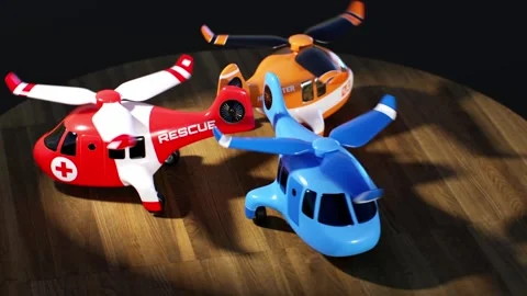 Stylized toy helicopter Stock Footage 317454402