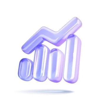 Stylized Transparent Bar Chart with Upward Arrow Stock Illustration