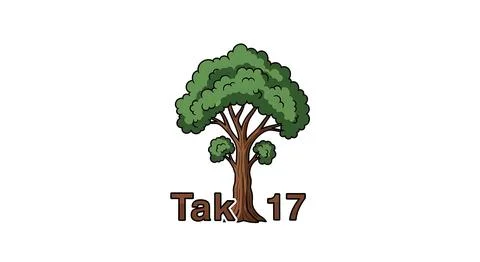 Stylized tree with dense green leaves and textured brown trunk, featuring t.. Stock Illustration