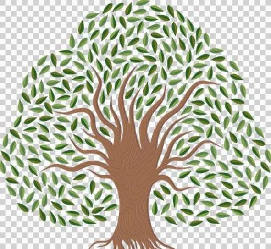 Stylized tree graphic is appearing on transparent canvas, showing patterned Stock Illustration