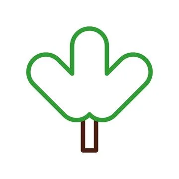 Stylized Tree Icon. Concept of Nature, Growth, and Environment. Stock Illustration